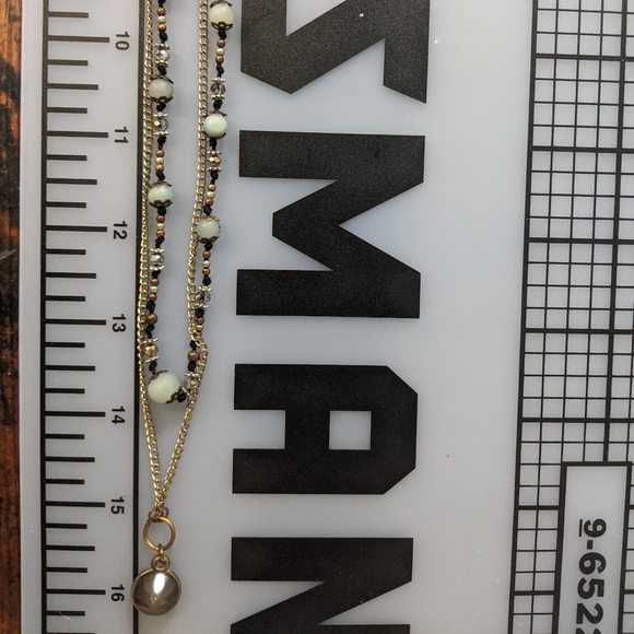 16" double layer mixed metal, rope, semiprecious - Picture 5 of 7